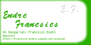 endre francsics business card